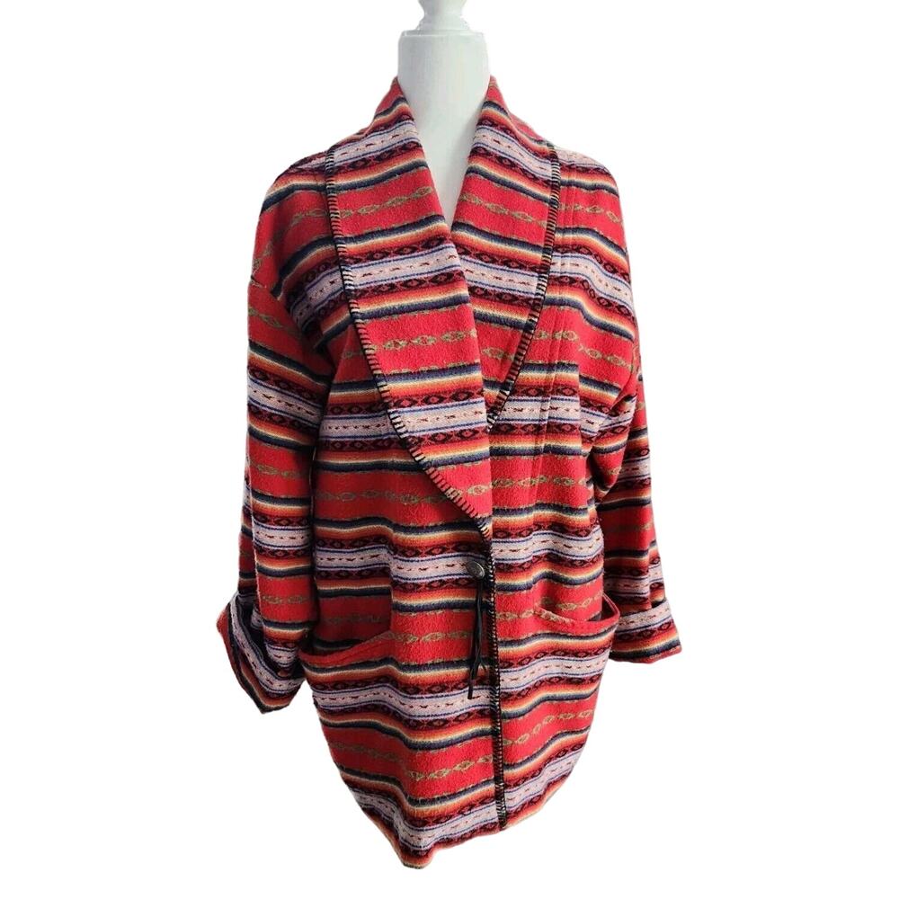Vintage Rickie Blanket Style Southwest Aztec Blazer Jacket Large